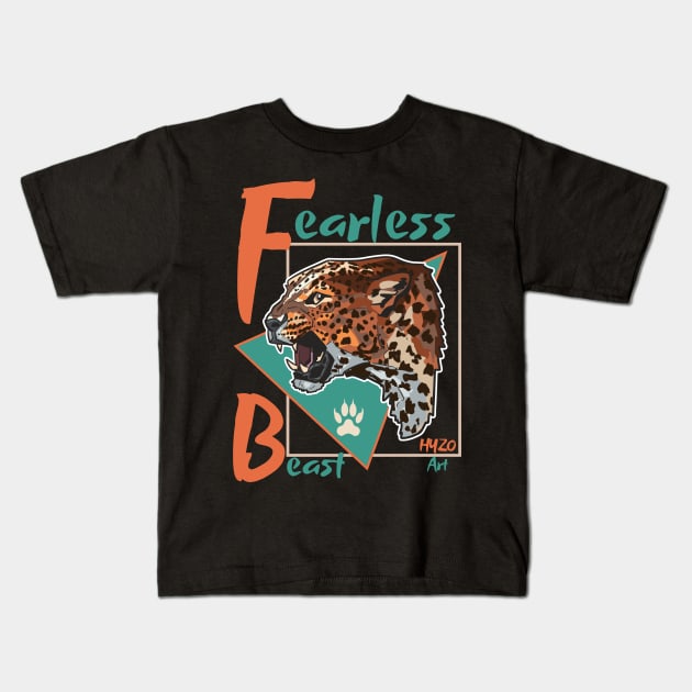 Fearless Beast Jaguar Kids T-Shirt by HyzoArt